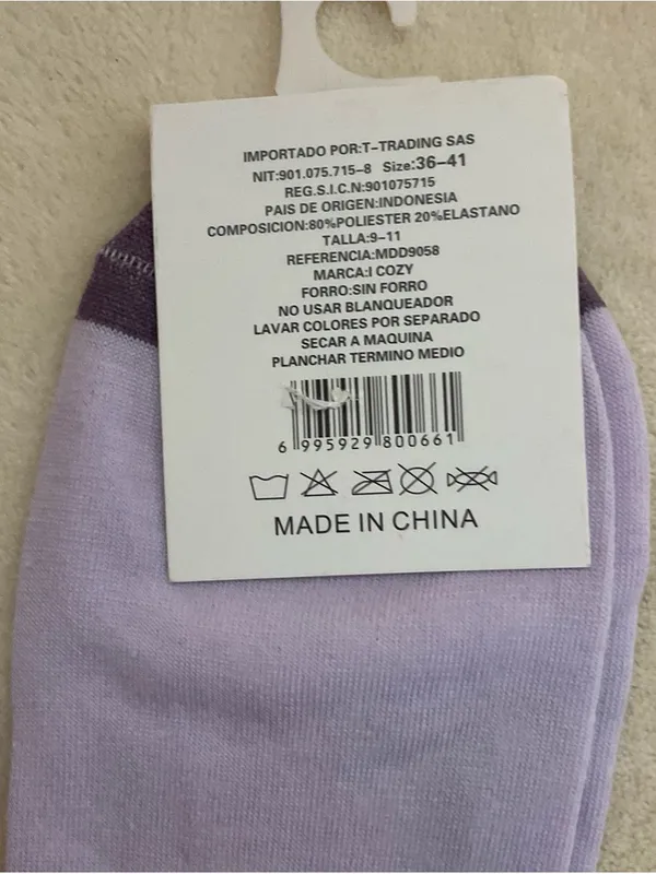 Sporto Lavender Athletic Crew Socks with Charcoal Accents - Image 3