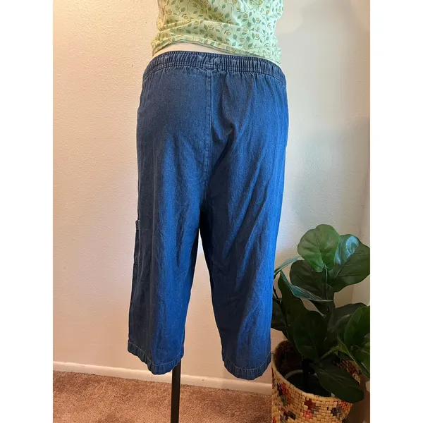 Low Rise Jort Cargo Denim 100% Cotton Capri Pants Size XL Women's 90s Y2K - Image 4