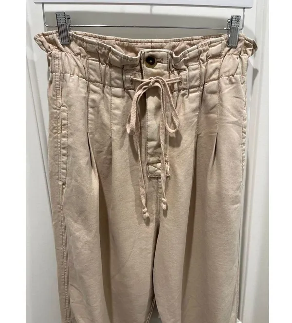 Free People Margate Paperbag Waist Pleated Misty Rose Trouser Pants Sz S - Image 3
