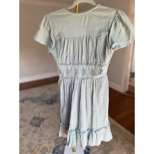 Altar'd State XS Sage Textured Cotton Dress Boho Cottagecore‎ Feminine Romantic - Image 4