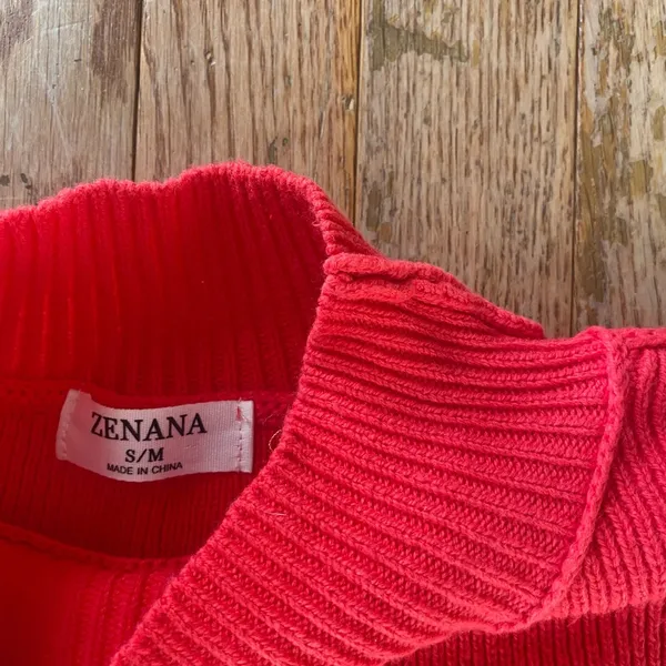 Zenana red boxy fit ribbed sweater pullover - Image 6