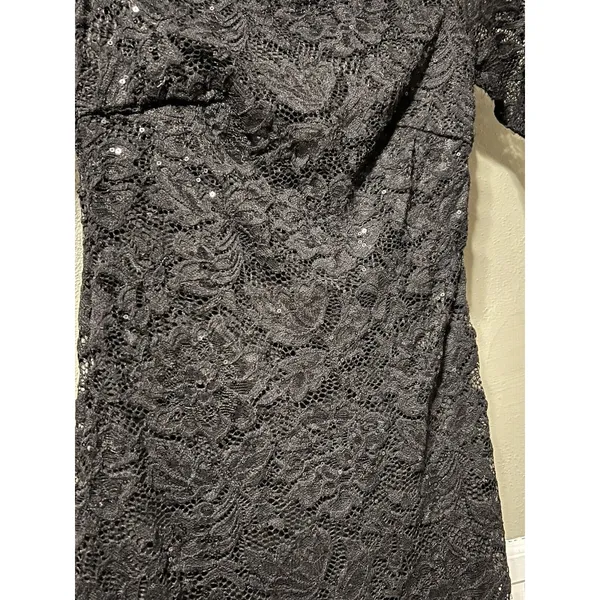 Crystal Doll Sequin Black Mini Party Club Dress Sz XS Little‎ Black Dress Formal - Image 8