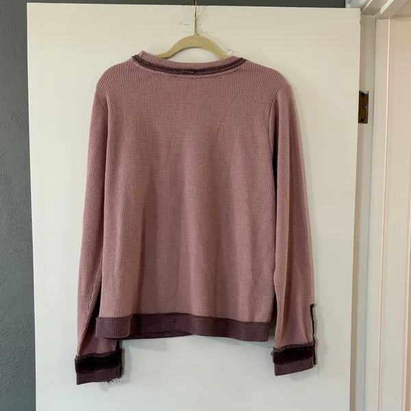 Kori Mauve Waffle-Knit Long Sleeve Pullover - Image 5