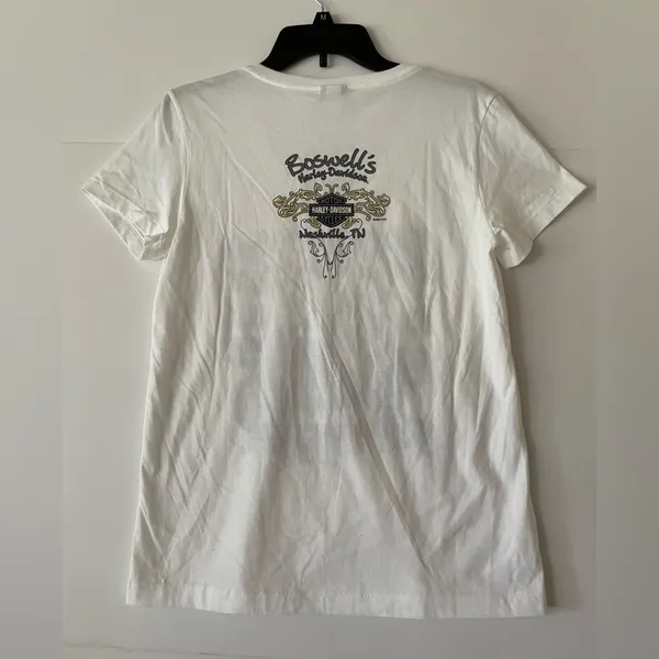 Harley Davidson Woman & Motorcycle Inscribed T-Shirt Nashville, TN Size Med A2 - Image 7