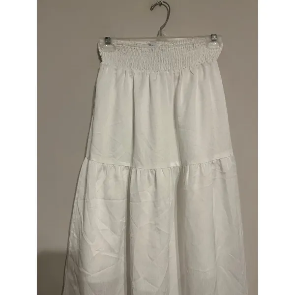 Princess Polly Dion Maxi Skirt White Tiered Peasant Smocked Waist Size 6 - Image 3