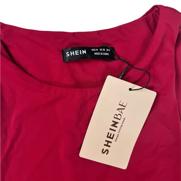 Shein BAE Dark Red Microfiber Sleeveless Bodysuit Size‎ Medium - Image 5