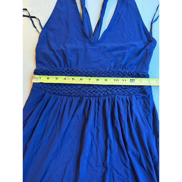 MAEVE ANTHROPOLOGIE Yuma Navy V-Neck Crisscross Back Maxi Dress Size 12 - Image 6