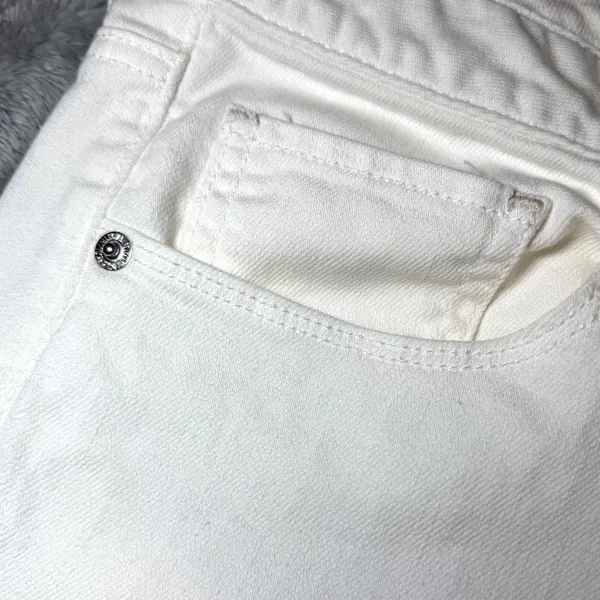 American Eagle Womens Size 14 White Jeans Stretch Straight Leg Denim Casual - Image 6