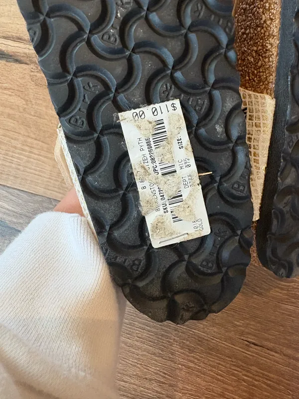 NEW Birkenstock sandals beige gizeh bs style women’s 7 - Image 3