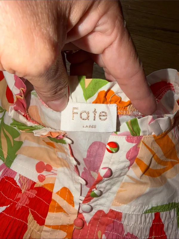 Fate Floral Puff-Sleeve Blouse - Pink, Orange, Green - Image 4