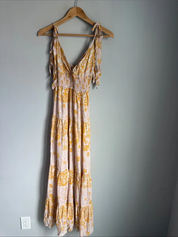 Free People Let's Smock About It Floral Print Maxi Dress In Ivory Combo Small - Image 2
