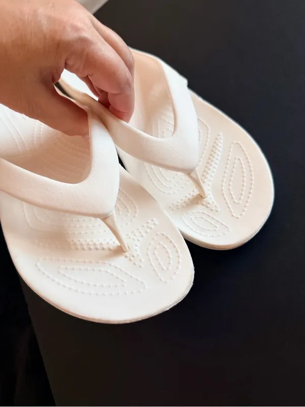 Crocs Women's Kadee II Flip Thong Sandal in white, lightweight, size 8 women's - Image 2