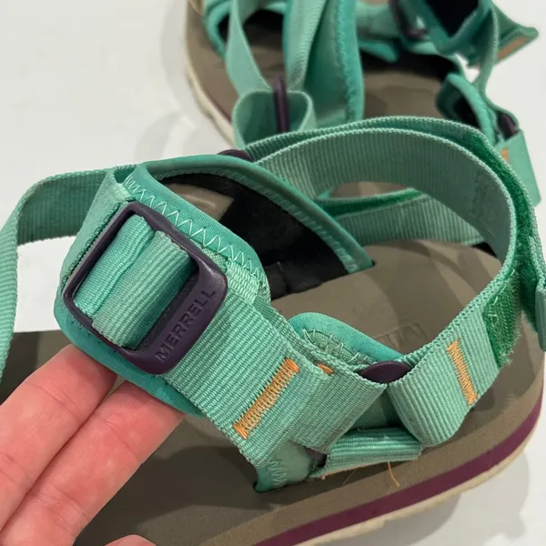 Merrell Alpine Strap Sandals Womens 9 Teal Purple Adjustable Webbing J003564 - Image 5