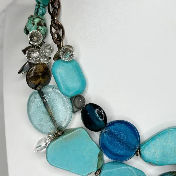Chico's Chunky Faux Turquoise Statement Necklace 18.5-22.25in ✨ - Image 6