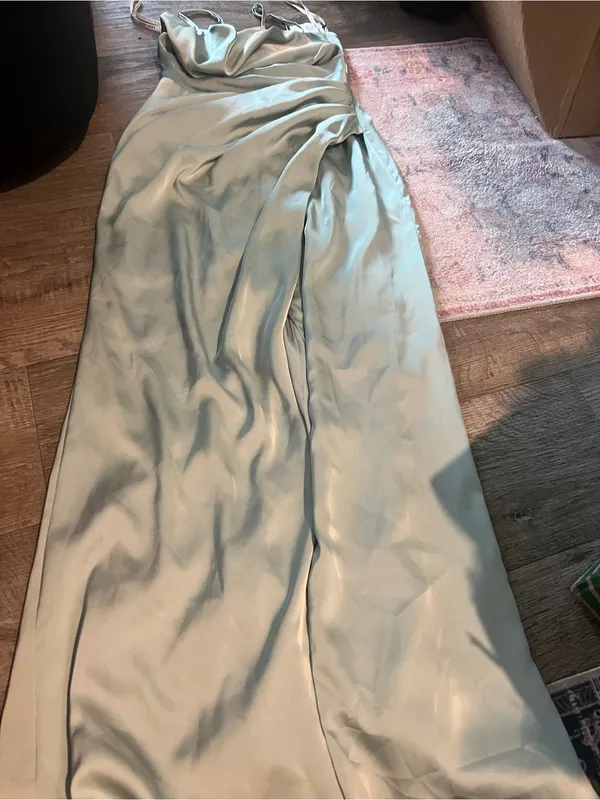 Birdy Grey Catherine Dress - Sage Green (Matte Satin) - Image 11