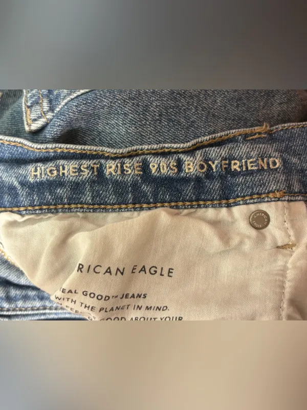 American Eagle Outfitters Distressed Blue Boyfriend Jeans - Image 5