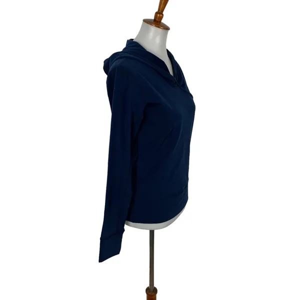 Levelwear Sweater Medium Blue Hooded Pullover Cozy‎ Athleisure Sport Streetwear - Image 4