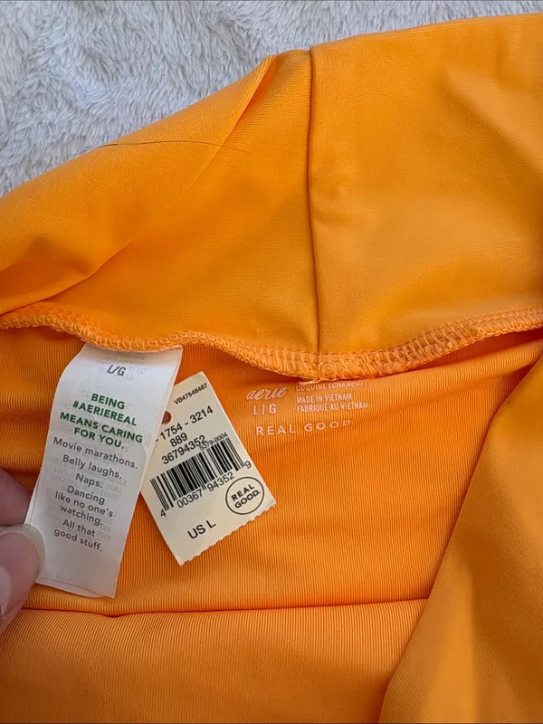 Aerie size large High-Waist Halter Bikini Set - Bright Orange - Image 5