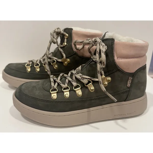NWOT WODEN Iris Nubuck Scandinavian Sneakers Suede Fur Lined Boots Size 5.5 - Image 2