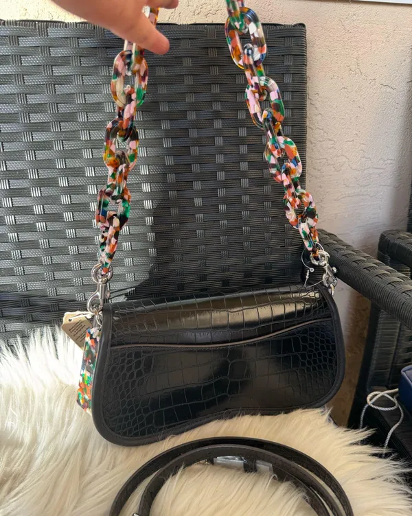 Coach Wavy Dinky Bag Crossbody Black Croc Embossed Coachtopia Leather Purse NWT - Image 11