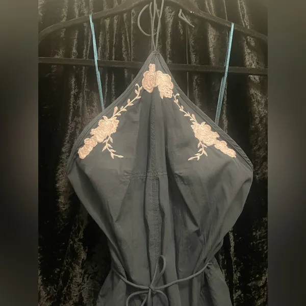 Floral Embroidered Halter Dress - Image 2