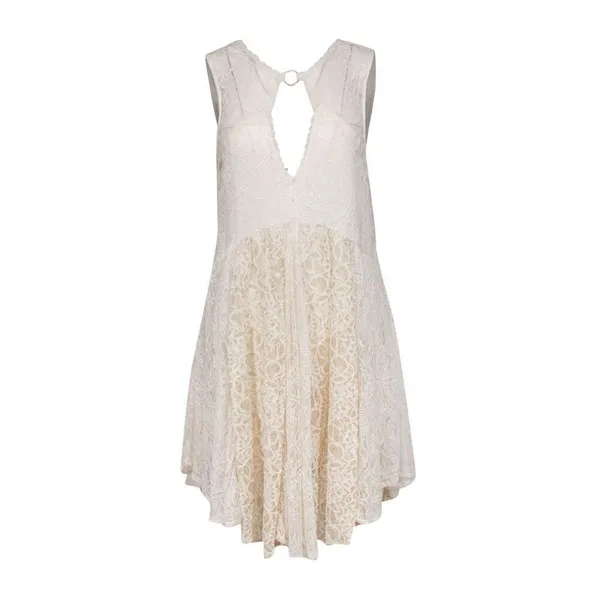 ✨FREE PEOPLE Don't You Dare Sz Medium Dress in Neutral Combo✨ - Image 10