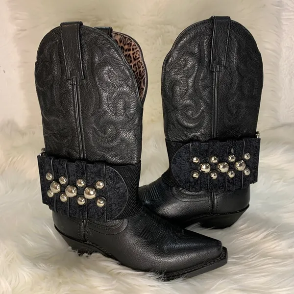 Handmade Removable Women’s Boot Band/Cuffs Black - Image 7