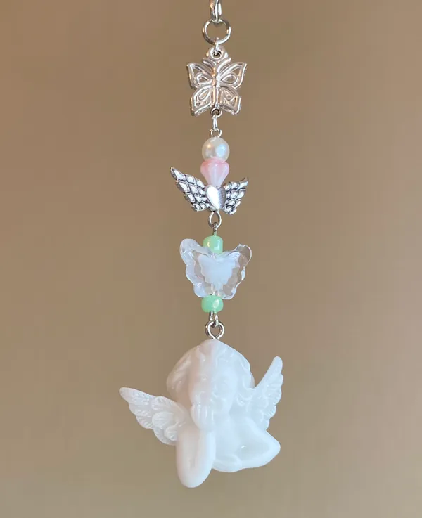 Handmade aesthetic Kawaii fairy vintage goth angel/ cherub phone strap/bag charm/keychain/display👼❤️ - Image 2