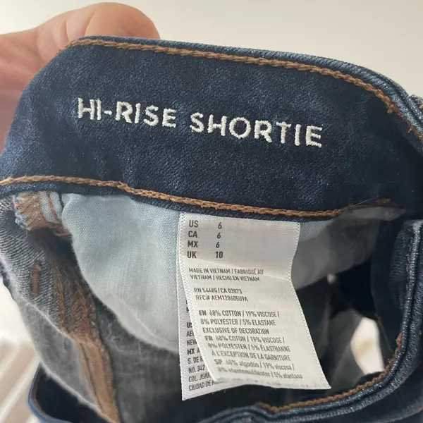 American Eagle Hi Rise Shortie 360 Degree Super Stretch Denim‎ Shorts - Image 5