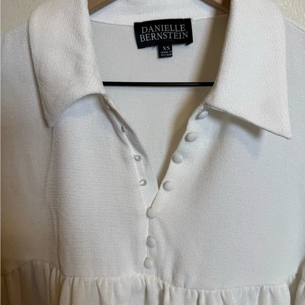 Danielle‎ Bernstein Textured Woven Baby-Doll Mini Dress - Image 5