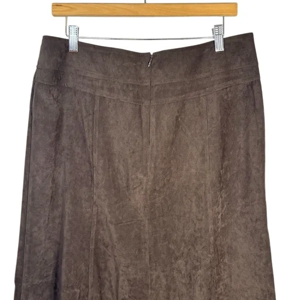 Cato Skirt Womens Size 14 Brown A-Line Midi Flared Side Zip Casual - Image 8