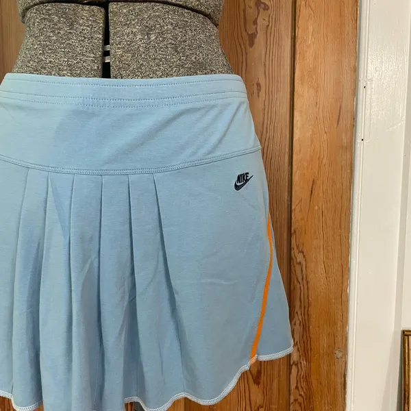 Nike Dri-Fit Y2K Baby Blue & Orange Pleated Tennis Skirt Sz M 💕🎀 - Image 6