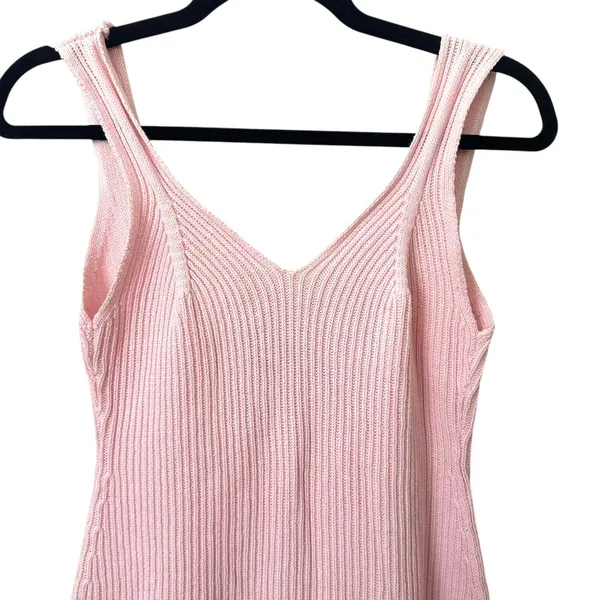 RUE‎ STIIC Ribbed Knit Midi Dress Baby Pink Small - Image 4
