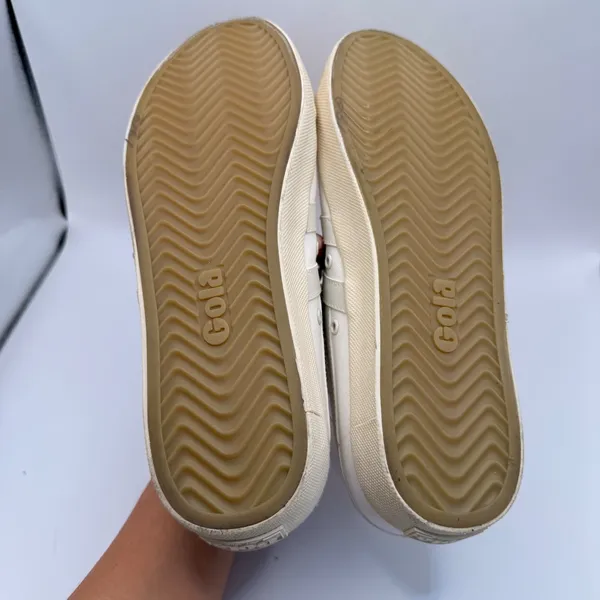 Gola Coaster Womens Off White Canvas Low Top Sneakers Trainers Cream Size 10 - Image 9