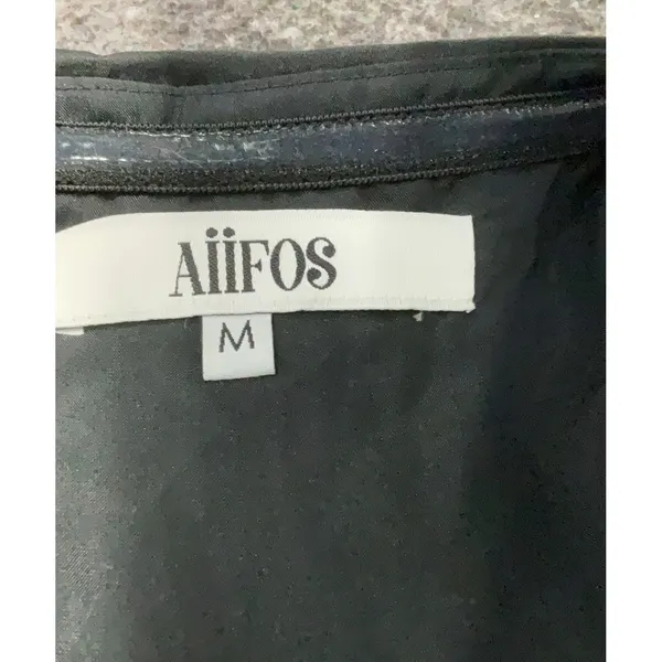 AIIFOS Erin Silk Strapless Asymmetrical Midi Dress Black Womens Medium REVOLVE‎ - Image 4