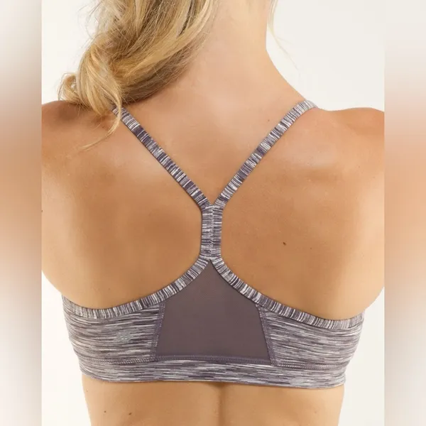 Lululemon Flow Y Bra IV Magnum Space Dye Grey‎ Size 8 - Image 2