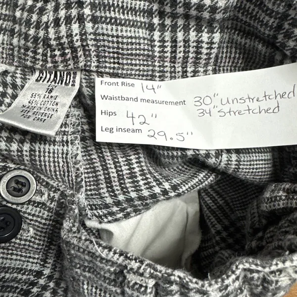 Gitano Plaid Pants 80s Sz 16 Waist 30” To 34” Grunge Academic Paperbag Baggy - Image 11