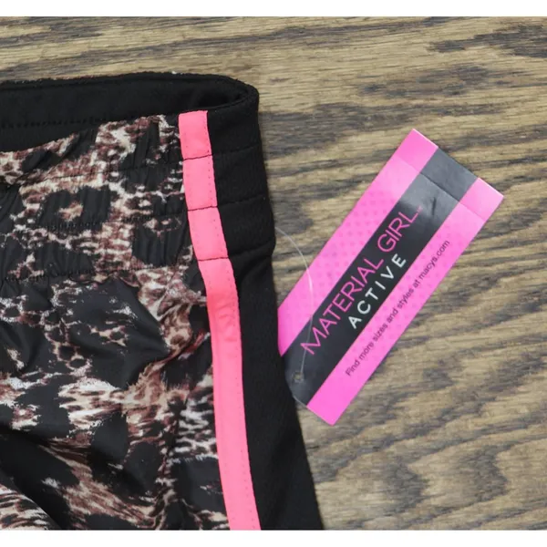 NWT Material Girl Juniors Actheltic Printed Shorts Exploded Leopard Brown L - Image 4