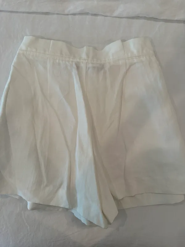 ZARA White Linen Shorts - Image 2