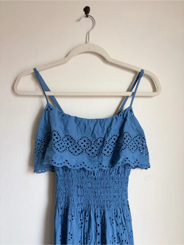 Elan Genola Blue Eyelet Dress - Image 5
