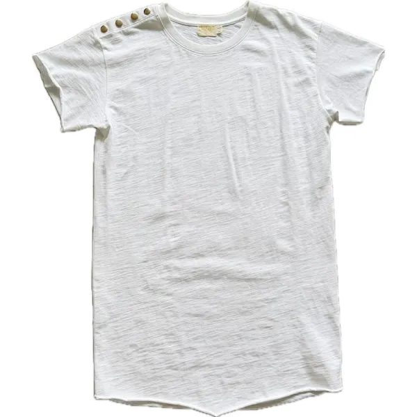 Anthropologie x Nation LTD Women's Dress Rowan T-Shirt Mini Cotton M‎ White Gold - Image 10
