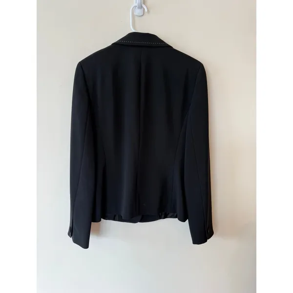 Ann Taylor Blazer Suit Jacket Women's Size 8 Black Notch Lapel Single Breasted - Image 2