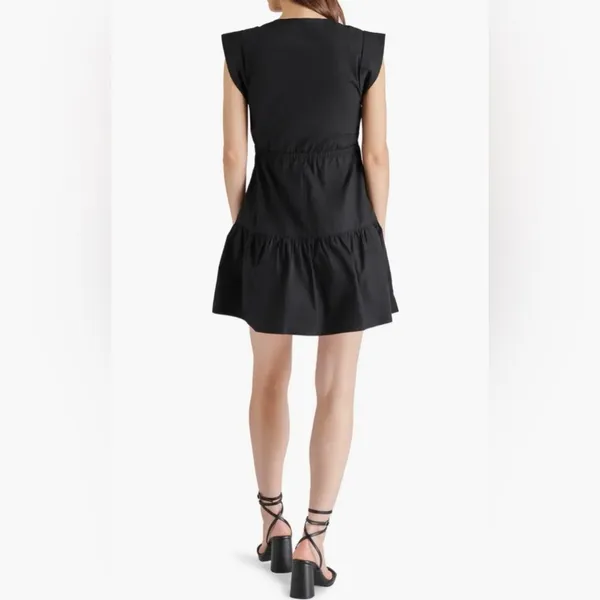 Steve Madden Black Amanda Mini Dress V Neck Sleeveless Size M - Image 2