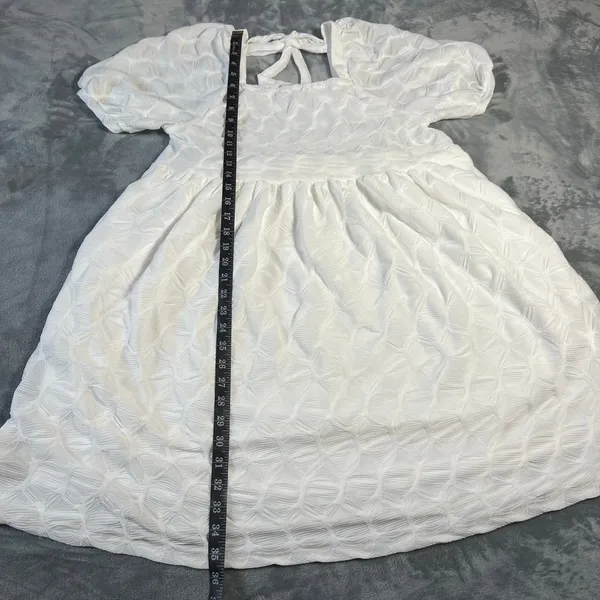 Hayden Puff Sleeve Baby Doll Dress Size M Square Neck Party Minimalist Date - Image 12