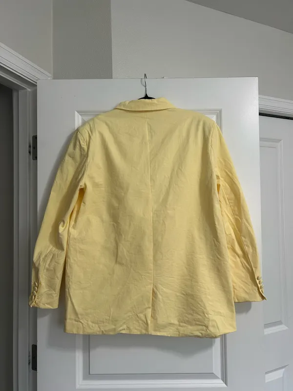 New Showpo Virginia Jacket Oversized Double Breasted Blazer Yellow MSRP $129 - Image 11