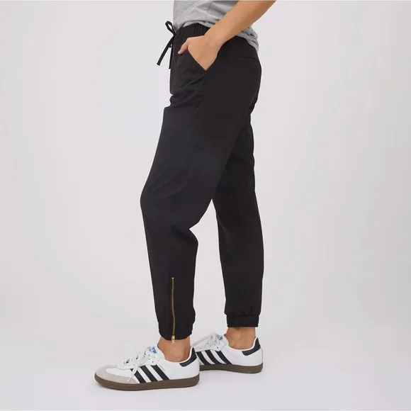 Albion Fit Jetset Jogger Pants Medium Petite Black‎ Comfort Athleisure Casual - Image 2