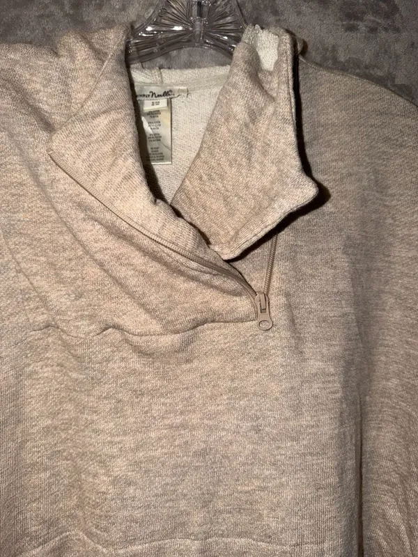 Simply Noelle Cowl Neck Poncho Size S/M Oatmeal Heather Fleece Pullover - Image 5