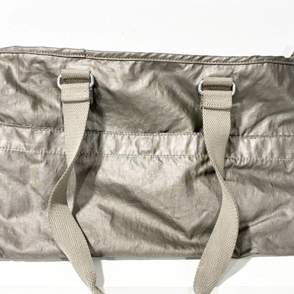 Kipling Metallic Silver Nylon Angela Handbag Tote - Image 3