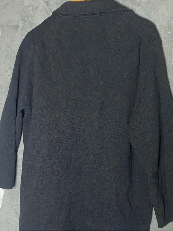 Quince Large 100% Organic Cotton Knit Blazer Grey Capsule Classic XL Minimalist - Image 10