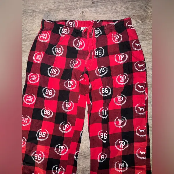 Victoria’s Secret PINK Vintage RARE Low Waist BLACK/RED PLAID VSPINK86 pants - Image 3